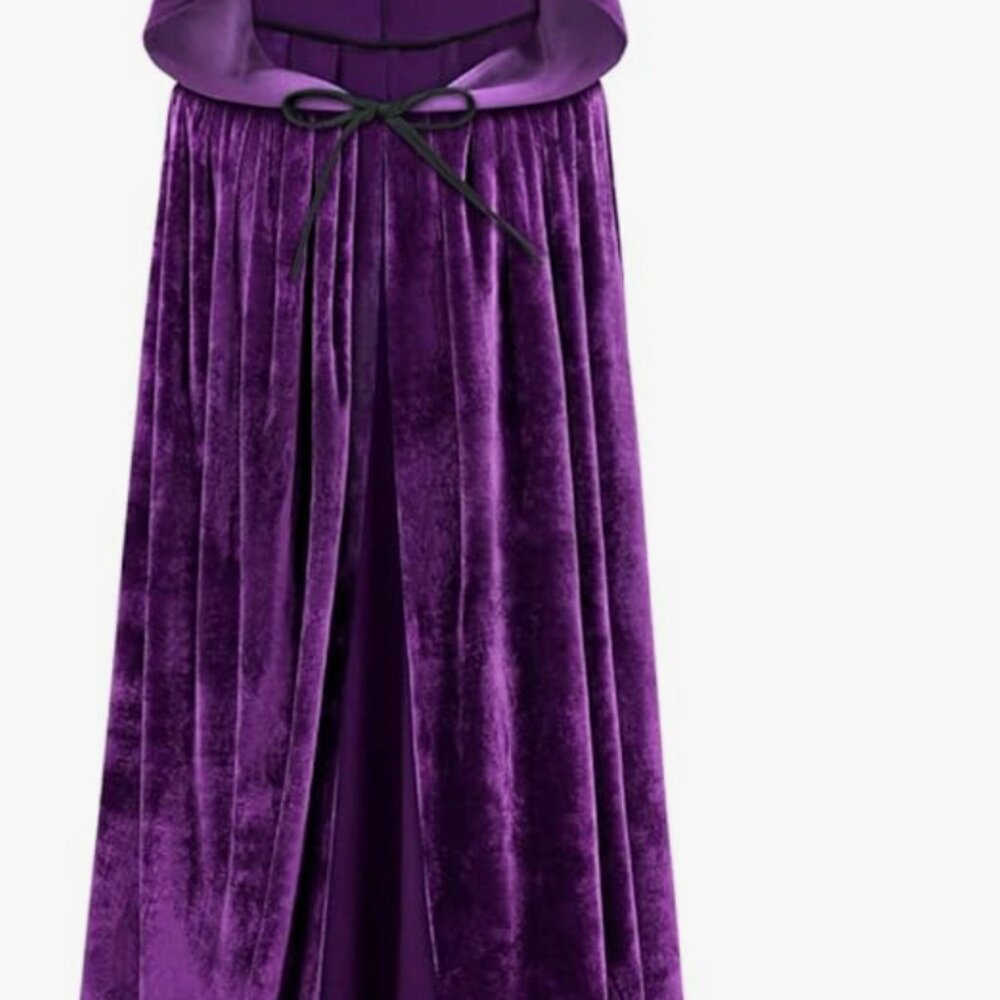 Hooded Cloak Purple Velvet Cape